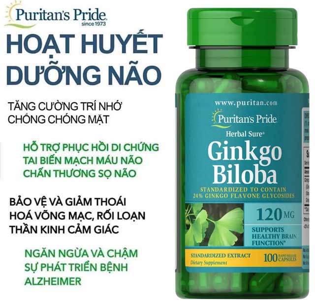 Viên Uống Bổ Não Ginkgo Biloba 120mg 100 Viên Của Mỹ