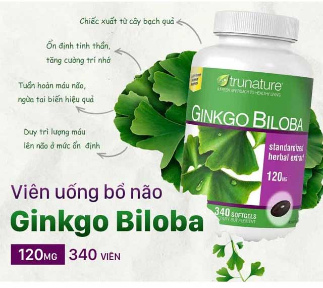 Viên Uống Bổ Não Ginkgo Biloba 120mg 340 Viên Của Mỹ